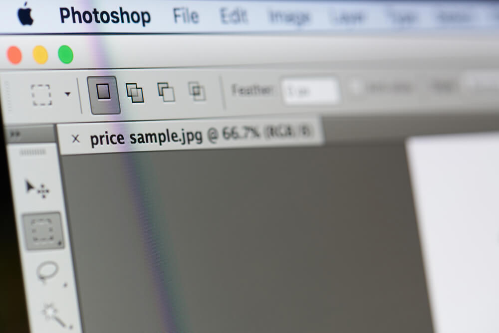 close-up of a photo tab on Photoshop.