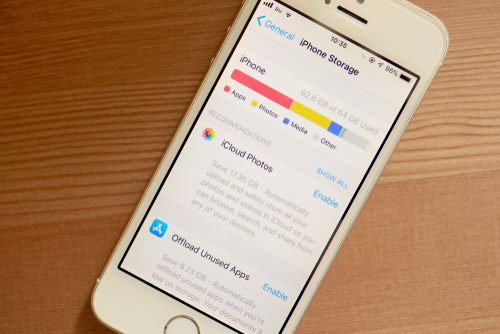 Close up the iPhone's Storage Management setting.