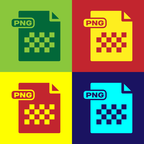 Download png button icon isolated on color background.