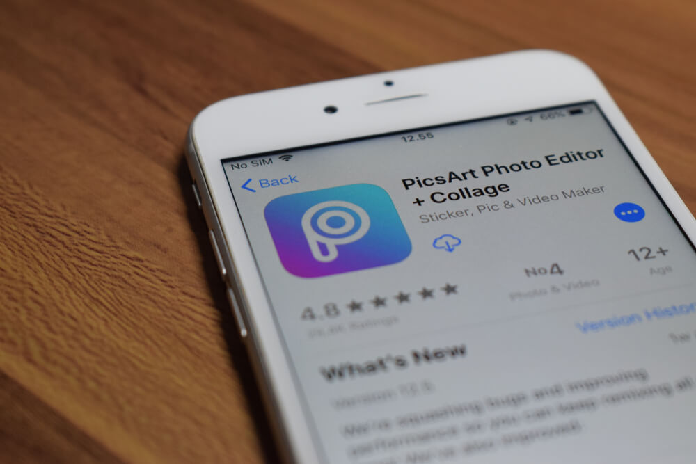 PicsArt app on iPhone